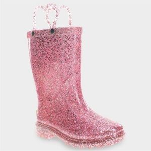 Western Chief Toddler Girls Abby Shimmer Glitter Rain Boots Pink